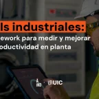 Tablero de KPIs industriales con OEE, rendimiento y calidad