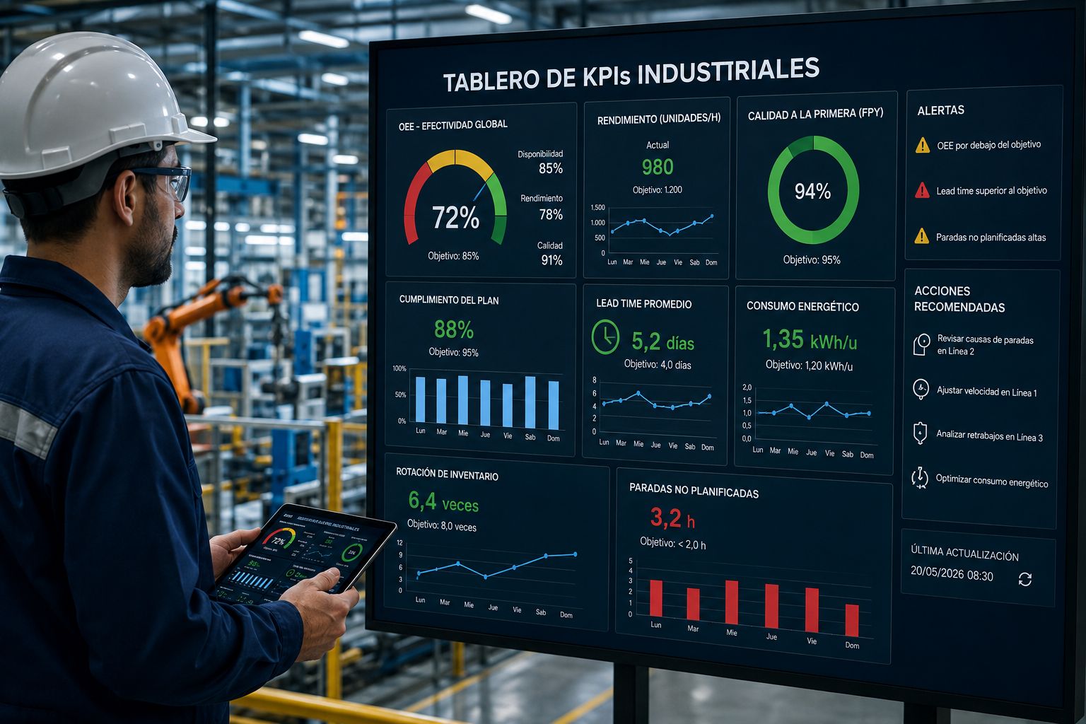KPIs industriales: framework para medir y mejorar la productividad en planta