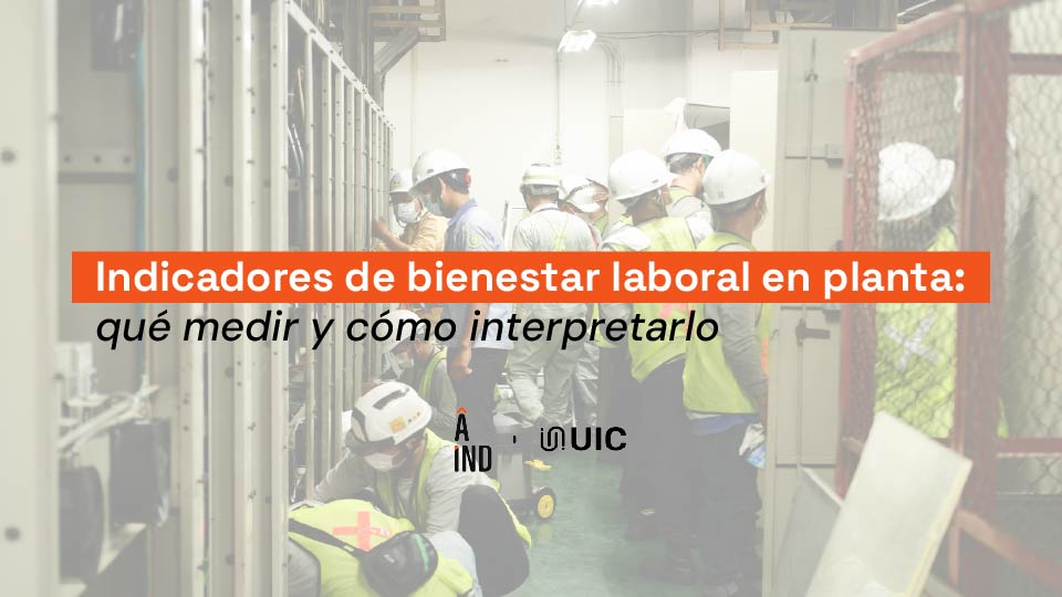 Tablero de indicadores de bienestar laboral y seguridad en una planta industrial